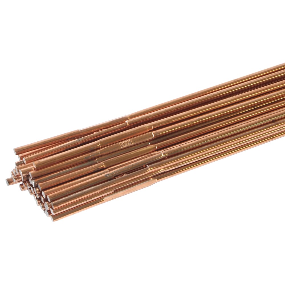 Gas Brazing Rod, Low Fuming Bare Brass, 1/8 in x 36 in, 5 Pound