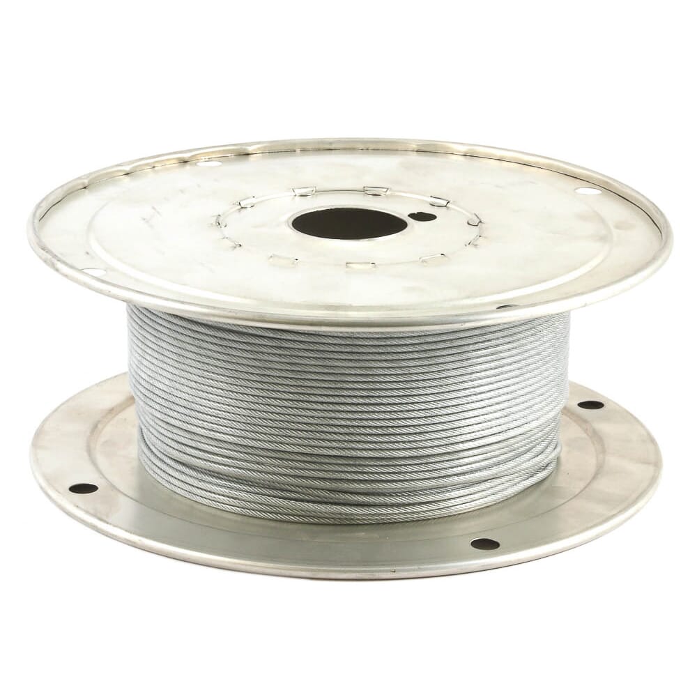Wire Rope, Vinyl Coated, 1/8 in - 3/16 in x 250ft Spool