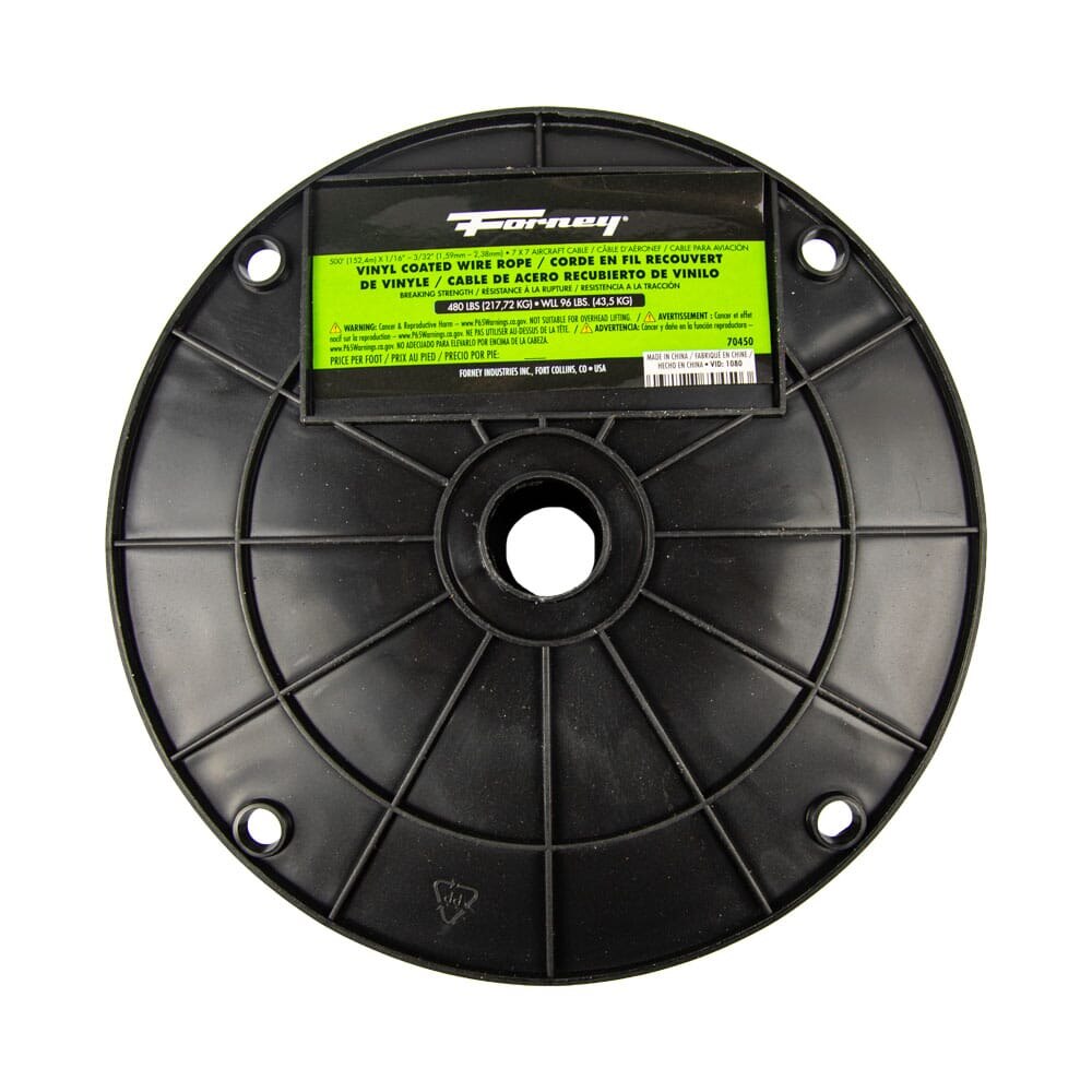 thumbnail image 2 of Green Vinyl Coated Wire Rope Cable - 7x7, 1/16 To 3/32 Inch, 500 Ft Reel 2 of 6