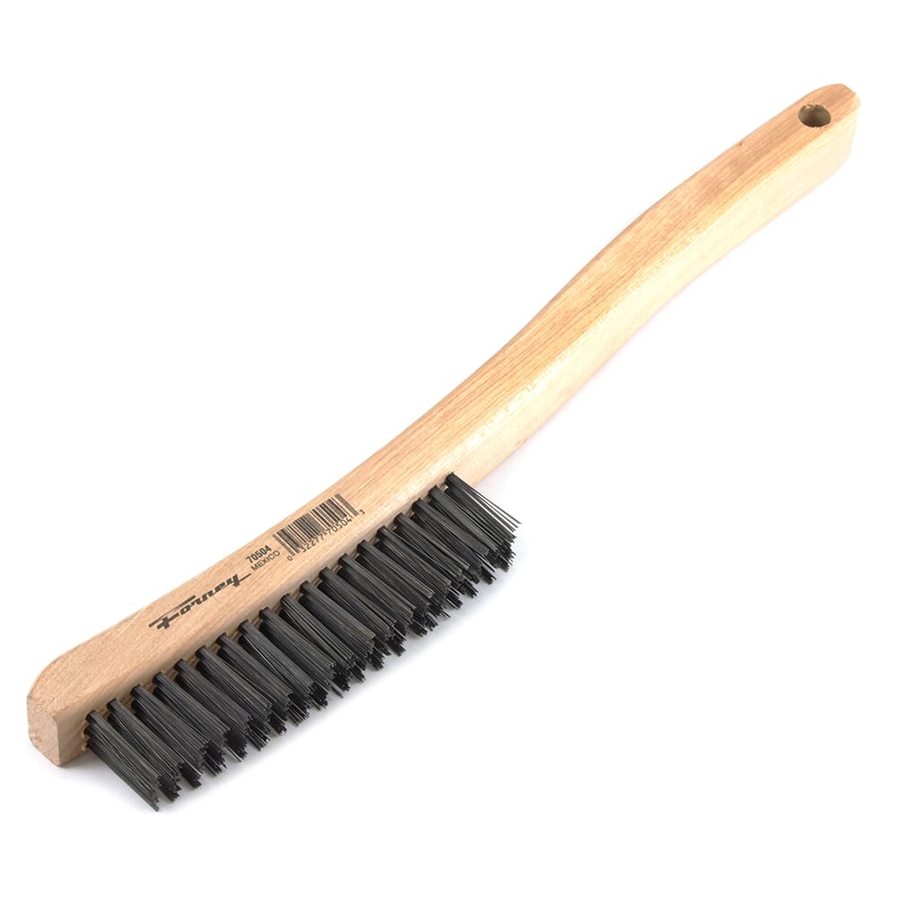 Scratch Brush with Shoe Handle, Brass, 4 x 16 Rows