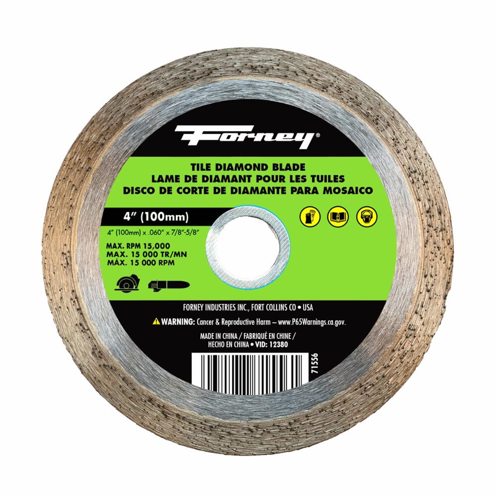 Forney 4-1/2 in. Continuous Rim Diamond Tile-Cutting Blade