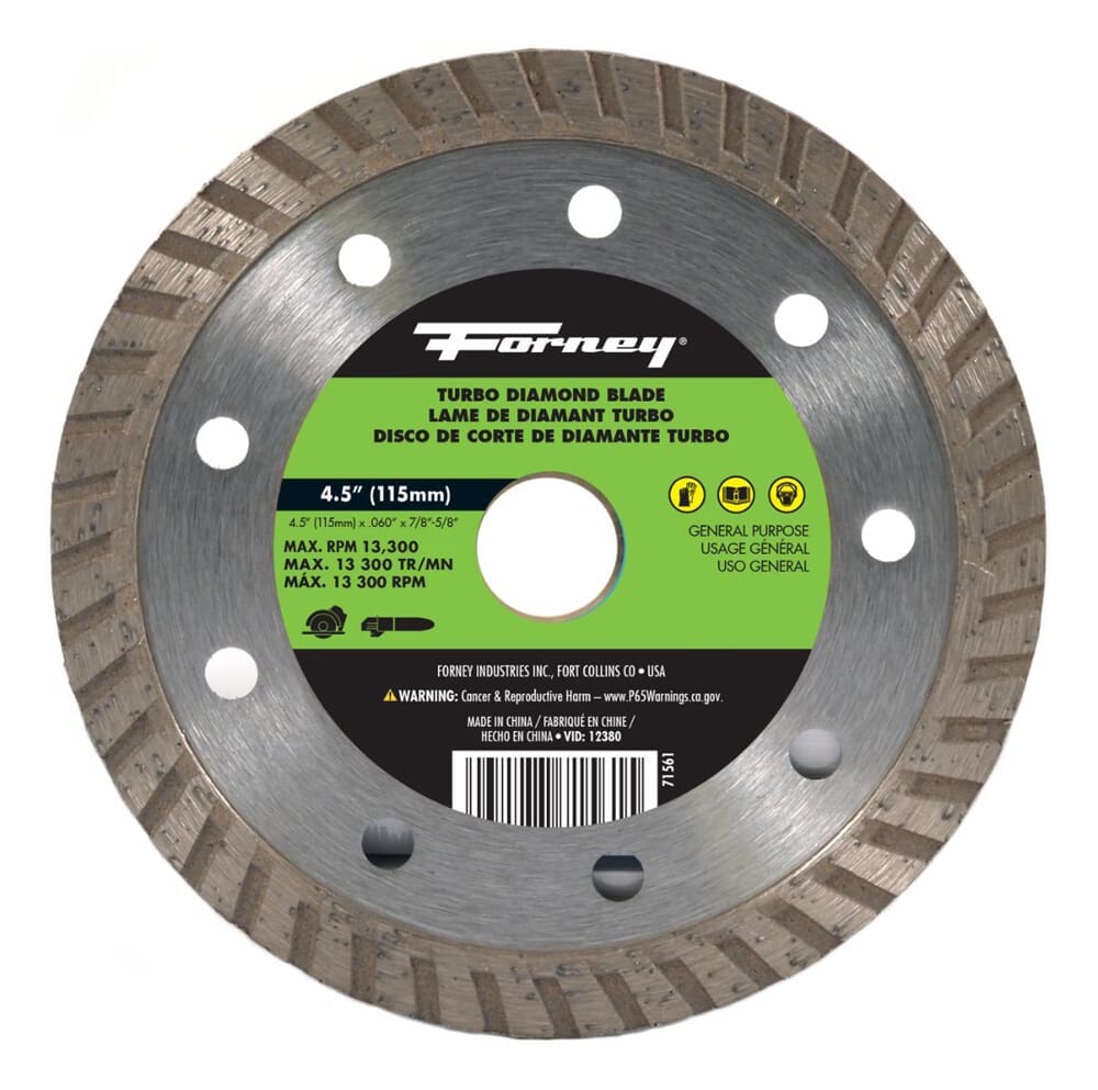 Forney 4-1/2 in. Segmented Diamond Cut-Off Blade Forney 4-1/2 in. Segmented Diamond Cut-Off Blade