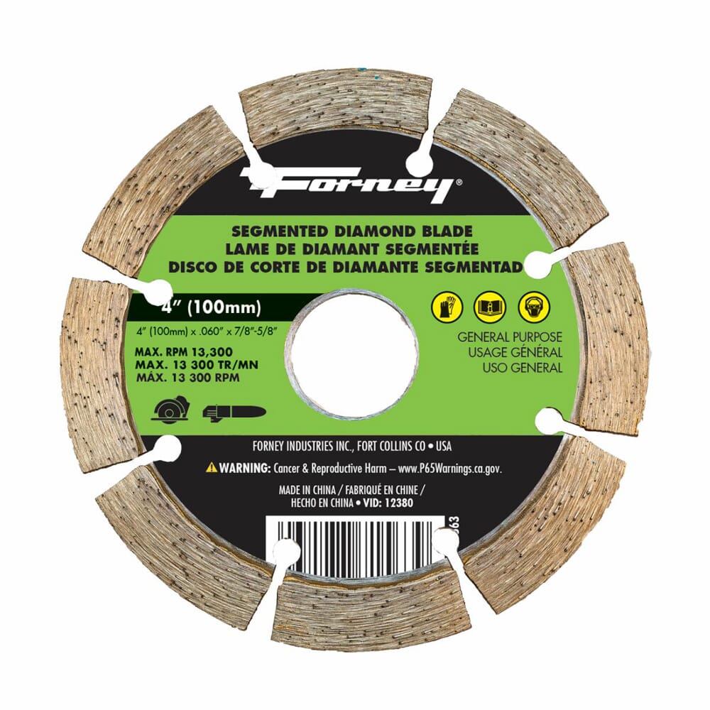 Forney 4-1/2 in. Segmented Diamond Cut-Off Blade Forney 4-1/2 in. Segmented Diamond Cut-Off Blade